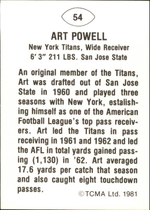 B2243- 1981-87 TCMA Football Greats Card #s 1-90 -You Pick- 15+ FREE US SHIP - Picture 107 of 155