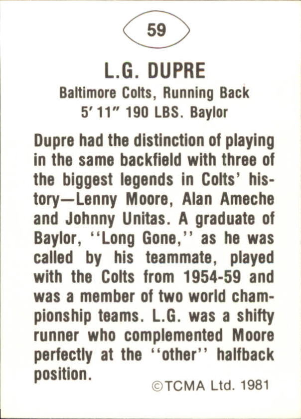 B2243- 1981-87 TCMA Football Greats Card #s 1-90 -You Pick- 15+ FREE US SHIP - Picture 117 of 155