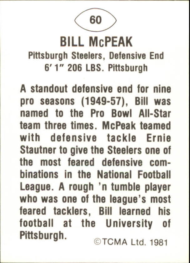 B2243- 1981-87 TCMA Football Greats Card #s 1-90 -You Pick- 15+ FREE US SHIP - Picture 119 of 155