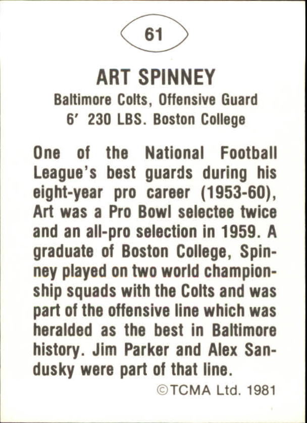 B2243- 1981-87 TCMA Football Greats Card #s 1-90 -You Pick- 15+ FREE US SHIP - Picture 121 of 155