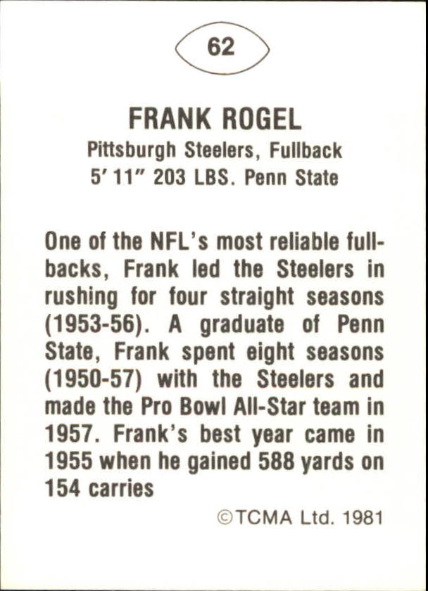 B2243- 1981-87 TCMA Football Greats Card #s 1-90 -You Pick- 15+ FREE US SHIP - Picture 123 of 155
