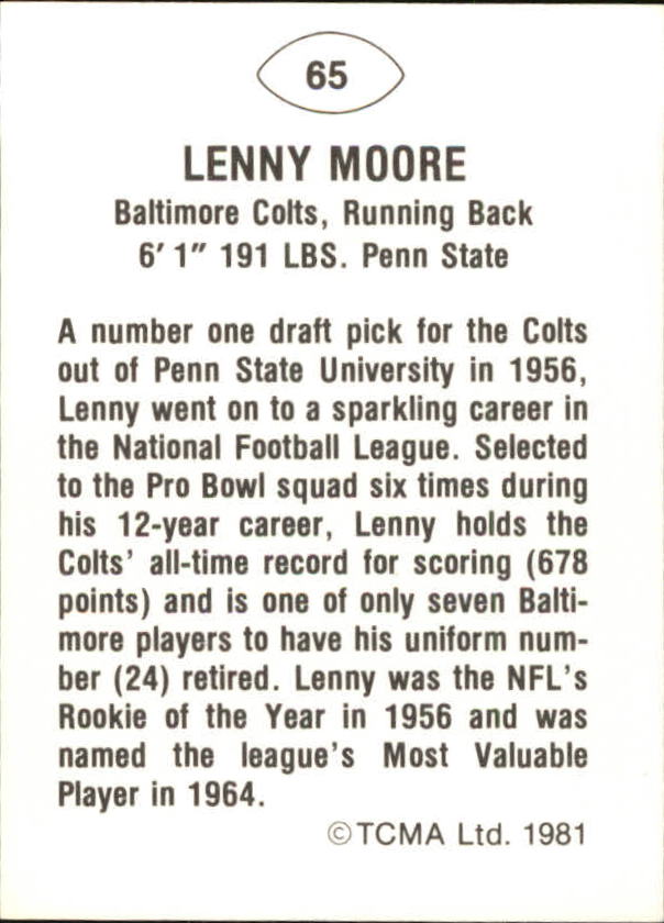 B2243- 1981-87 TCMA Football Greats Card #s 1-90 -You Pick- 15+ FREE US SHIP - Picture 129 of 155
