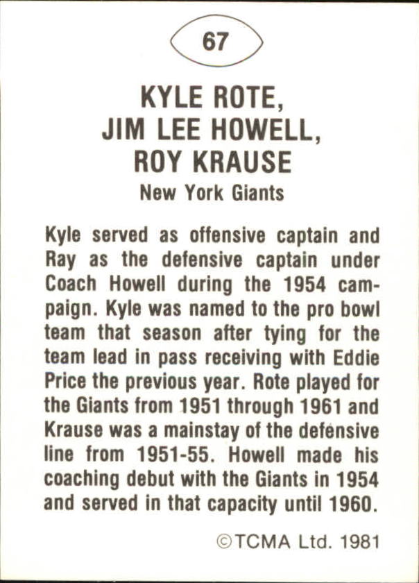 B2243- 1981-87 TCMA Football Greats Card #s 1-90 -You Pick- 15+ FREE US SHIP - Picture 133 of 155