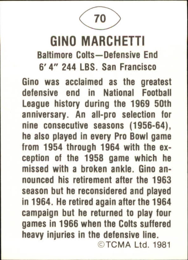 B2243- 1981-87 TCMA Football Greats Card #s 1-90 -You Pick- 15+ FREE US SHIP - Picture 139 of 155