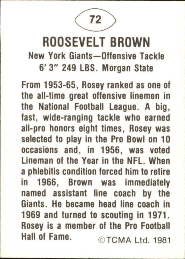 B2243- 1981-87 TCMA Football Greats Card #s 1-90 -You Pick- 15+ FREE US SHIP - Picture 143 of 155