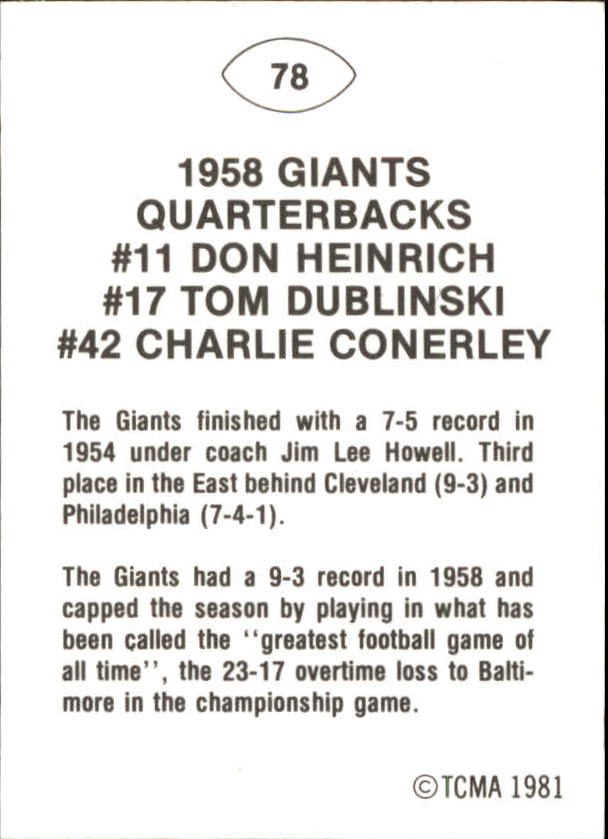 B2243- 1981-87 TCMA Football Greats Card #s 1-90 -You Pick- 15+ FREE US SHIP - Picture 155 of 155