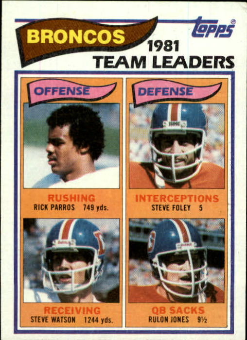 1982 Topps #76 Denver Broncos TL/Rick Parros/Steve Watson/Steve Foley/Rulon  Jones - NM-MT