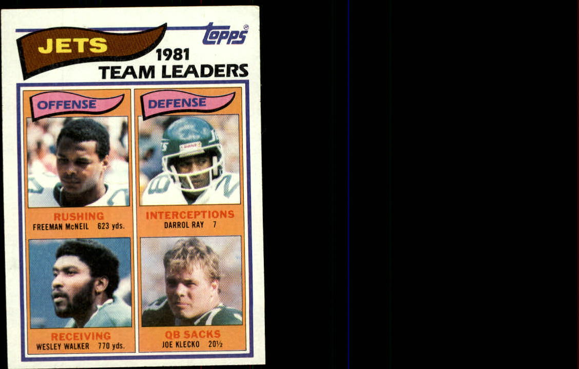 1982 Topps #160 New York Jets TL/Freeman McNeil/Wesley Walker/Darrol Ray/Joe Klecko