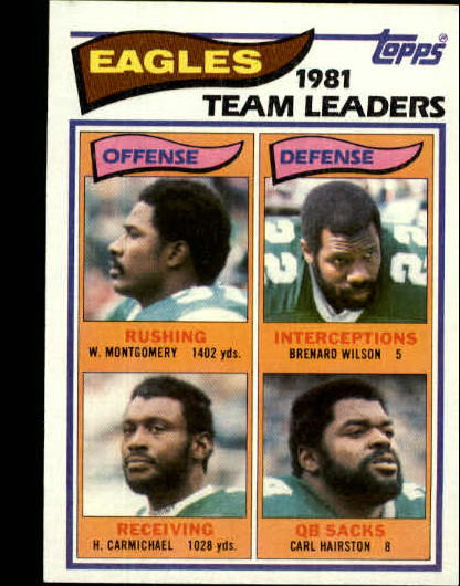 1982 Topps #437 Philadelphia Eagles TL/Wilbert Montgomery/Harold Carmichael/Brenard Wilson/Carl Hairston