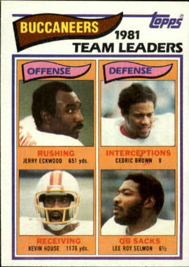 1982 Topps #495 Tampa Bay Bucs TL/Jerry Eckwood/Kevin House/Cedric Brown/Lee Roy Selmon