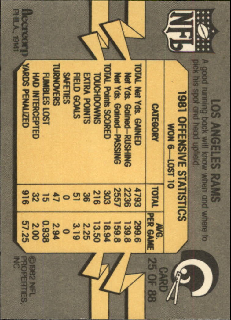 A7099- 1982 Fleer Team Action Football Cards 1-88 -You Pick- 15+ FREE US SHIP - Picture 37 of 129