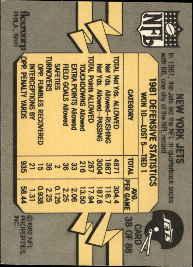 A7099- 1982 Fleer Team Action Football Cards 1-88 -You Pick- 15+ FREE US SHIP - Picture 59 of 129