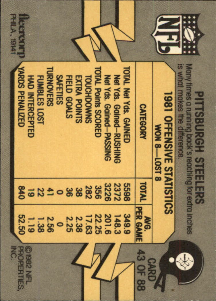 A7099- 1982 Fleer Team Action Football Cards 1-88 -You Pick- 15+ FREE US SHIP - Picture 69 of 129