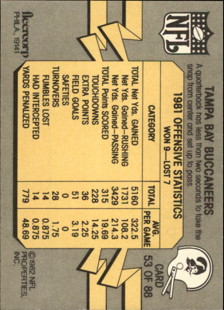 A7099- 1982 Fleer Team Action Football Cards 1-88 -You Pick- 15+ FREE US SHIP - Picture 87 of 129
