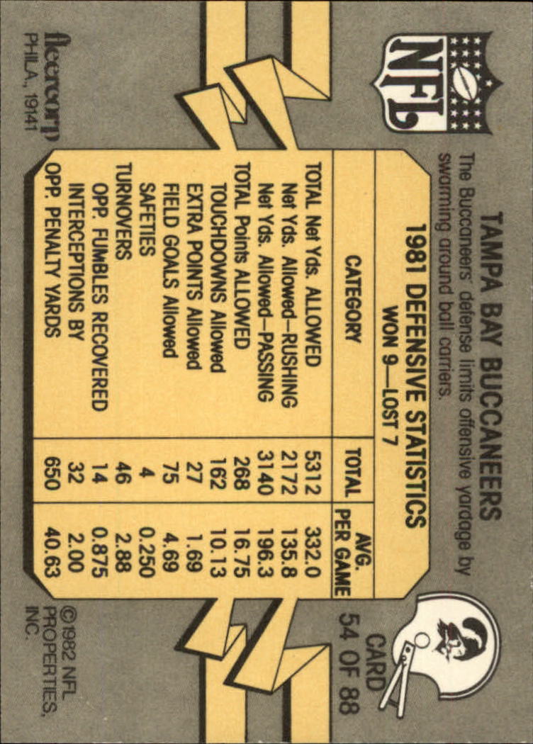 A7099- 1982 Fleer Team Action Football Cards 1-88 -You Pick- 15+ FREE US SHIP - Picture 89 of 129