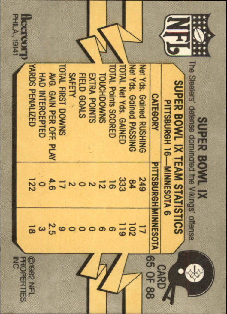 A7099- 1982 Fleer Team Action Football Cards 1-88 -You Pick- 15+ FREE US SHIP - Picture 99 of 129