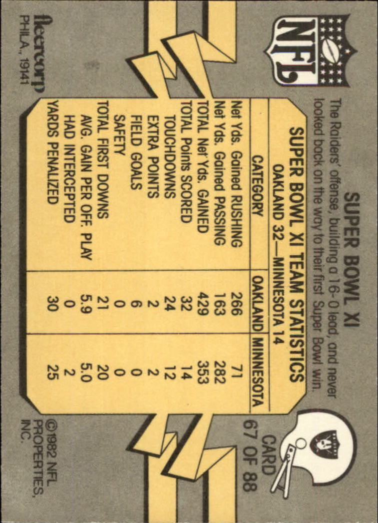 A7099- 1982 Fleer Team Action Football Cards 1-88 -You Pick- 15+ FREE US SHIP - Picture 131 of 169