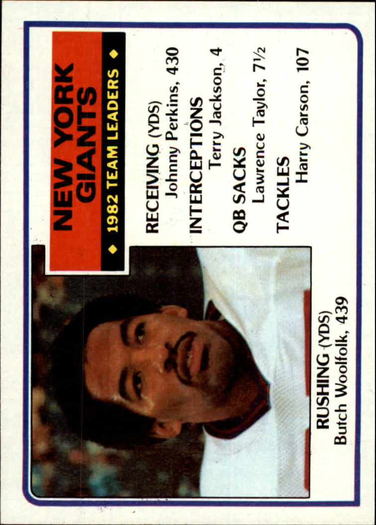 1983 Topps #120 New York Giants TL/Butch Woolfolk