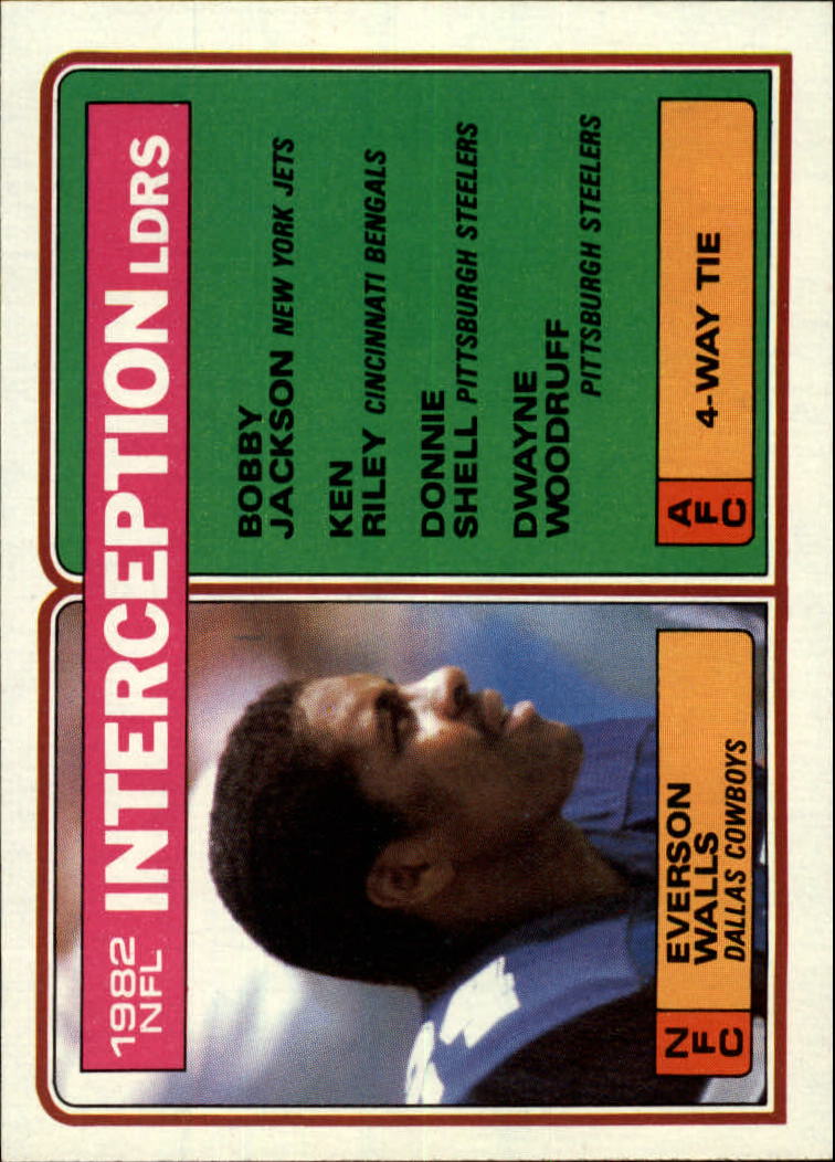 1983 Topps #206 Interception Leaders/Everson Walls/AFC Tie (Four)