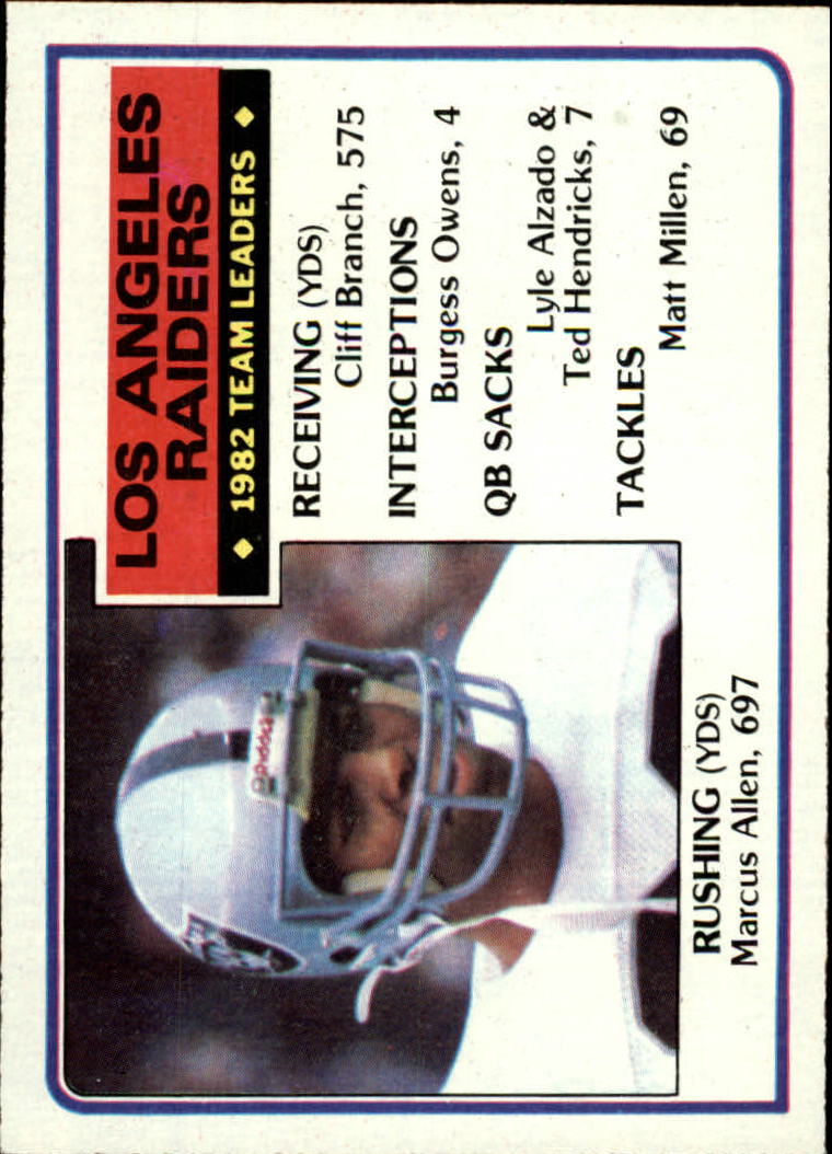 1983 Topps #293 Los Angeles Raiders TL/Marcus Allen