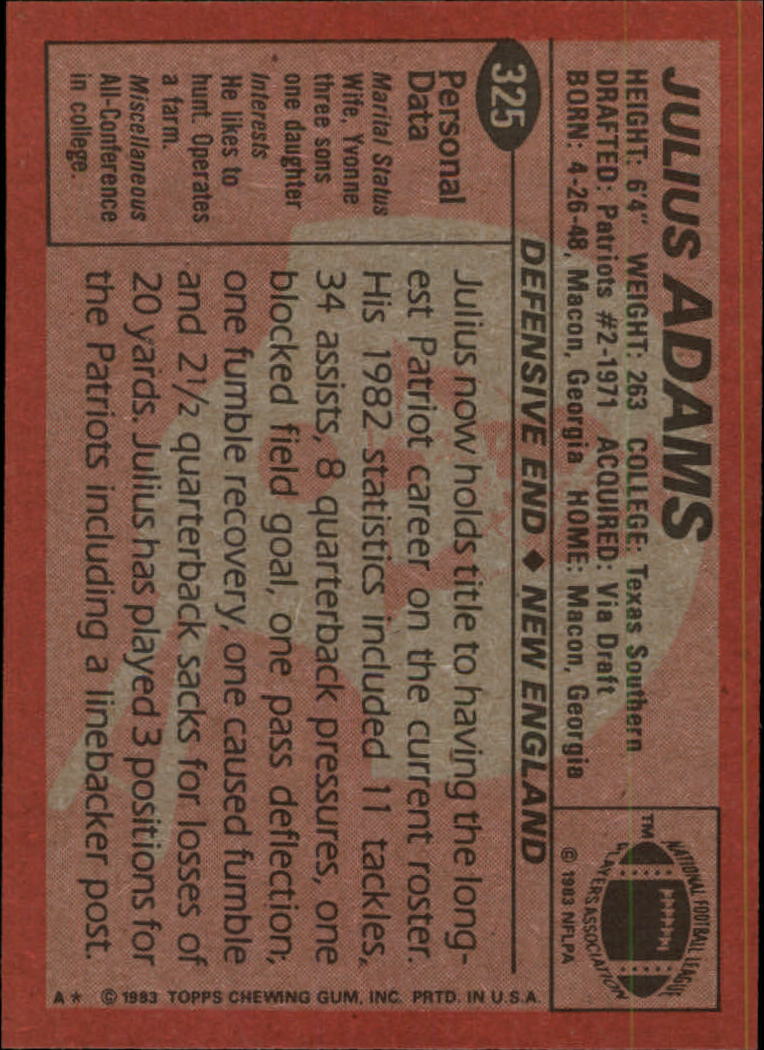 B2600- 1983 Topps FB # 201-396 MOSTLY STOCK PHOTOS -You Pick- 15+ FREE US SHIP - Picture 218 of 334