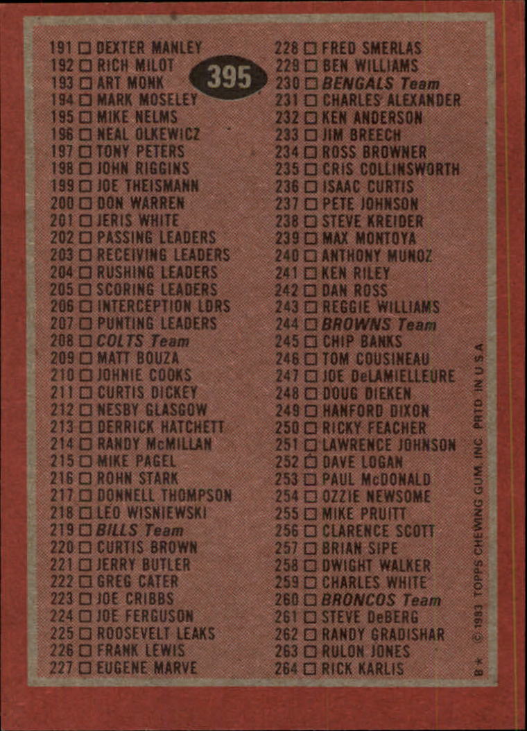B2600- 1983 Topps FB # 201-396 MOSTLY STOCK PHOTOS -You Pick- 15+ FREE US SHIP - Picture 332 of 334
