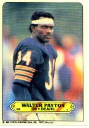 1983 Topps Sticker Inserts #24 Walter Payton