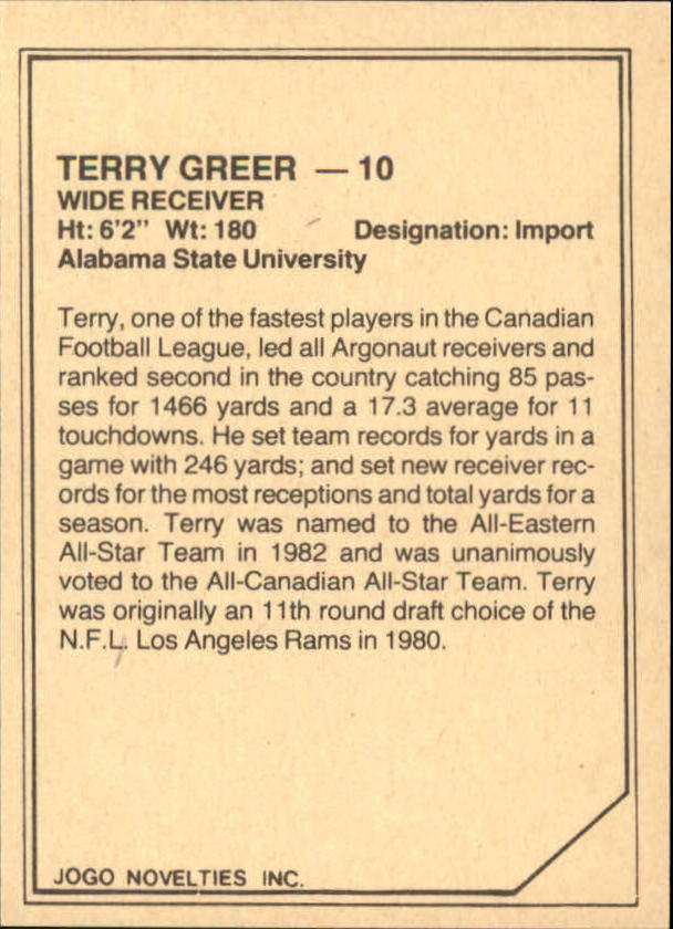 Sports Card Back