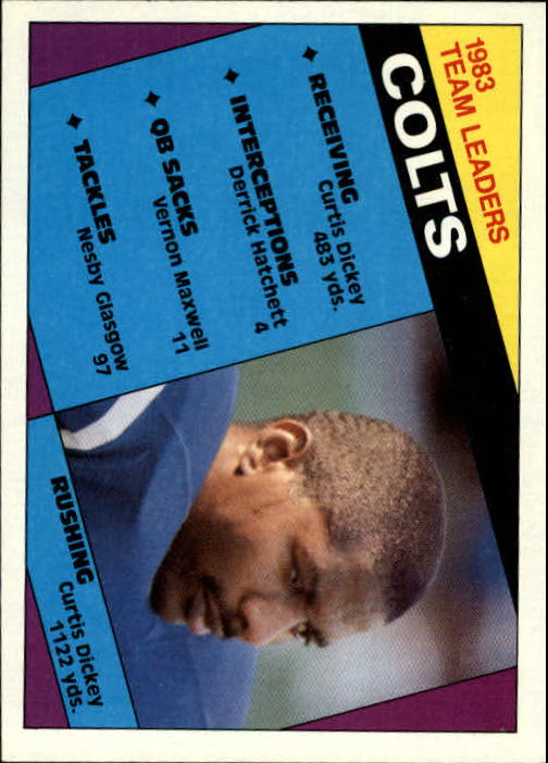 1984 Topps #10 Indianapolis Colts TL/Curtis Dickey