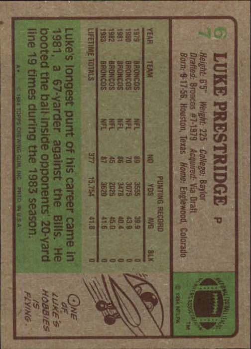 A8978- 1984 Topps FB Cards 1-100 MOST STOCK PHOTOS -You Pick- 15+ FREE US SHIP - Picture 119 of 215