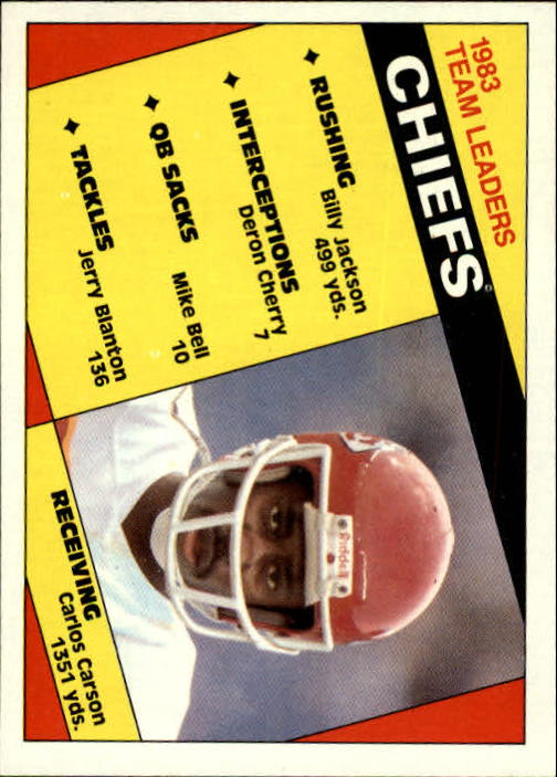 1984 Topps #84 Kansas City Chiefs TL/Carlos Carson