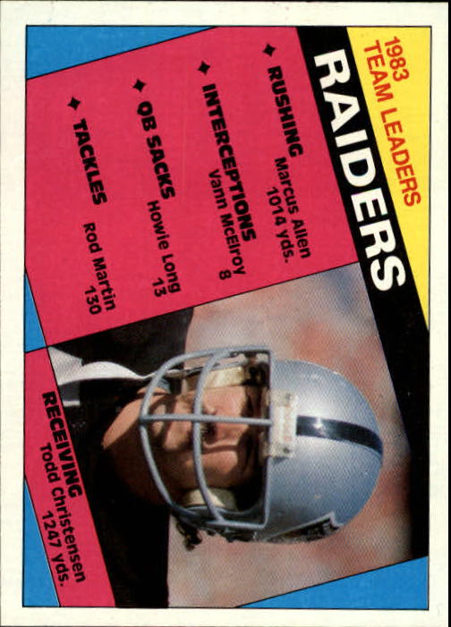 1984 Topps #97 Los Angeles Raiders TL/Todd Christensen