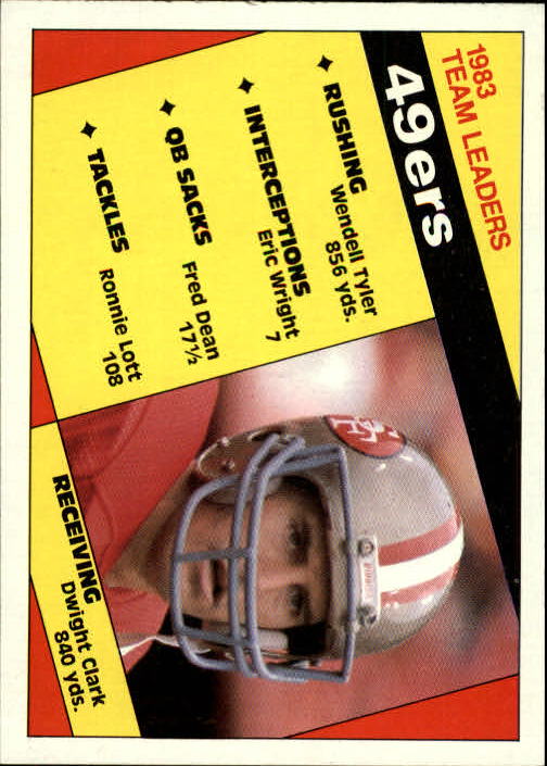 1984 Topps #349 San Francisco 49ers TL/Dwight Clark