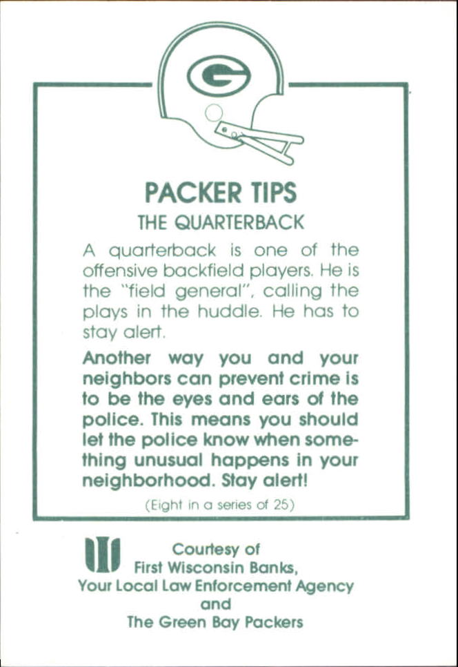 1984 Packers Police #8 Lynn Dickey