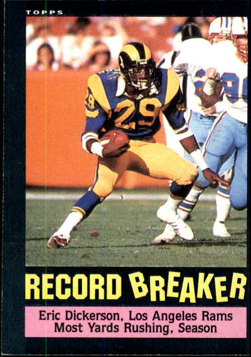 1985 Topps #2 Eric Dickerson RB/Most Yards/Rushing: Season