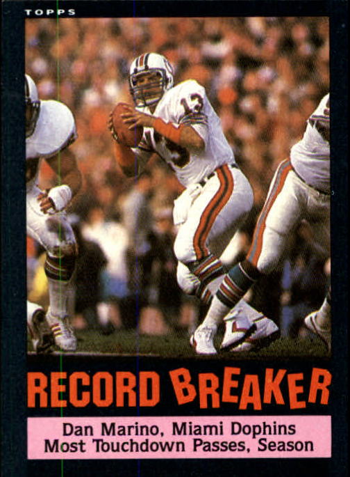 1985 Topps #4 Dan Marino RB UER/Most Touchdown/Passes: Season/(Dolphins misspelled/as Dophins)