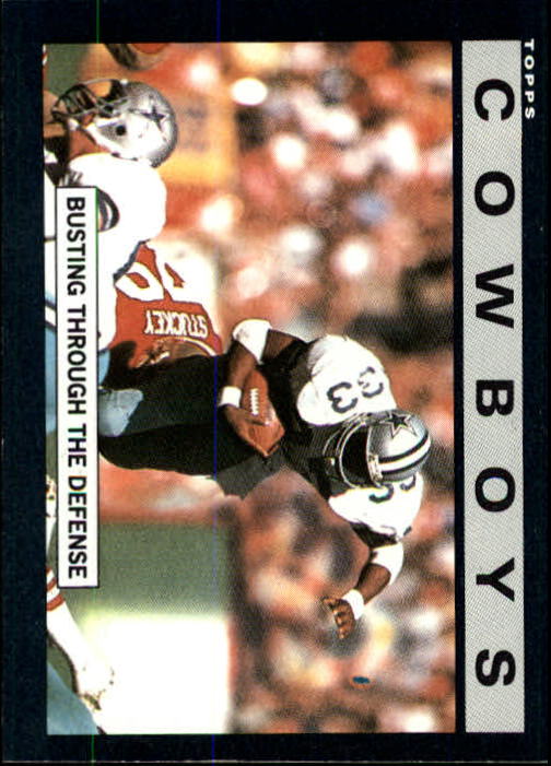 1985 Topps #37 Dallas Cowboys TL/Busting Through/The Defense/(Tony Dorsett)