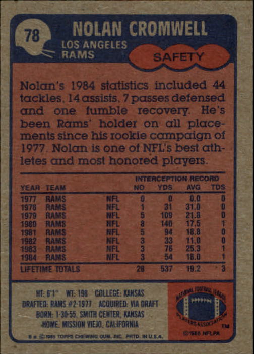 A7692- 1985 Topps Football Card #s 1-100 +Rookies -You Pick- 15+ FREE US SHIP - Picture 211 of 293