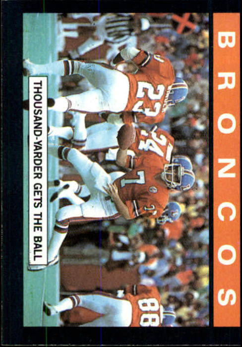 1985 Topps #235 Denver Broncos TL/Thousand Yarder/Gets The Ball/(Sammy Winder and/John Elway)