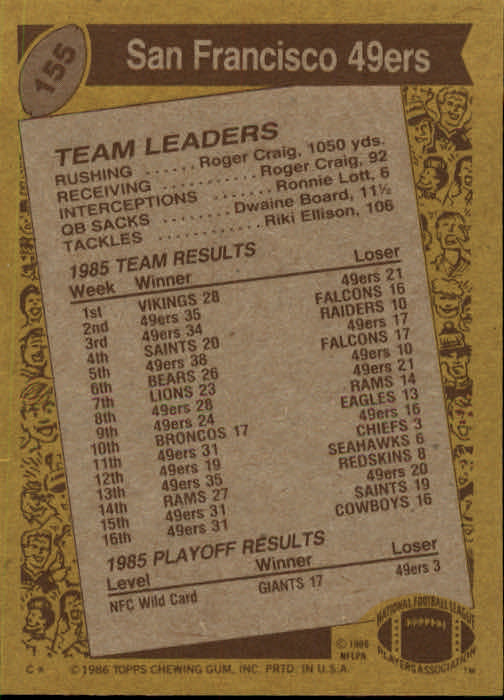 B3696- 1986 Topps Fb #S 101-200 Ca. Grad -du Pick- 15 + Gratis US Schiff - Bild 213 von 361