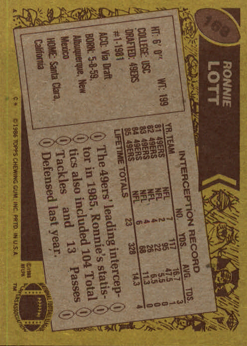 1986 Topps Football Card #1-250 - Choose Your Card - Picture 293 of 453