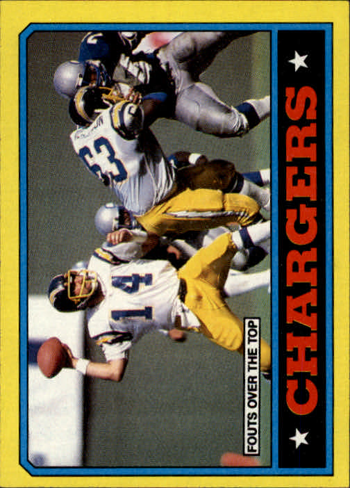 1986 Topps #230 Chargers TL/(Dan Fouts Over Top)