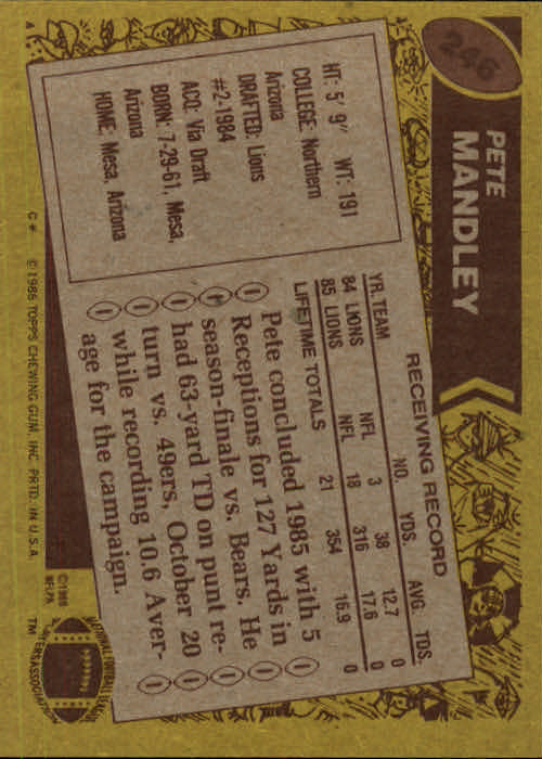 B3696- 1986 Topps FB #s 201-300 APPROXIMATE GRADE -You Pick- 15+ FREE US SHIP - Picture 205 of 445