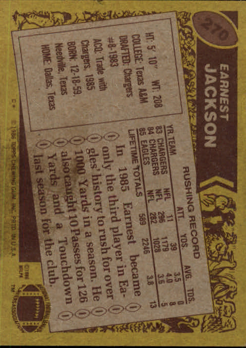 B3696- 1986 Topps FB #s 201-300 APPROXIMATE GRADE -You Pick- 15+ FREE US SHIP - Picture 317 of 445