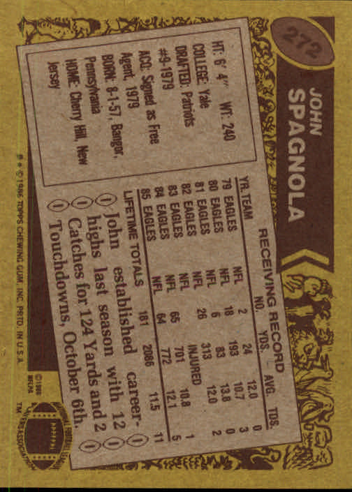 B3696- 1986 Topps FB #s 201-300 APPROXIMATE GRADE -You Pick- 15+ FREE US SHIP - Picture 329 of 445