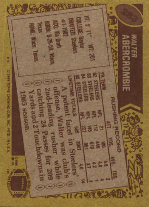B3696- 1986 Topps FB #s 201-300 APPROXIMATE GRADE -You Pick- 15+ FREE US SHIP - Picture 377 of 445