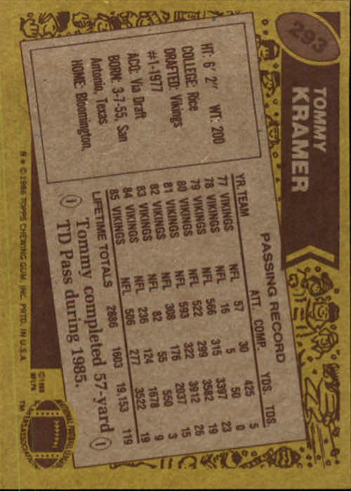 B3696- 1986 Topps FB #s 201-300 APPROXIMATE GRADE -You Pick- 15+ FREE US SHIP - Picture 425 of 445