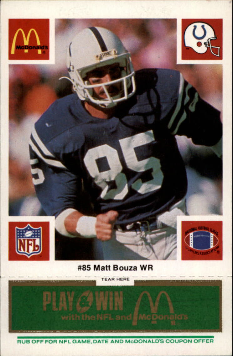 1986 McDonald's Colts Green Tab #85 Matt Bouza DP