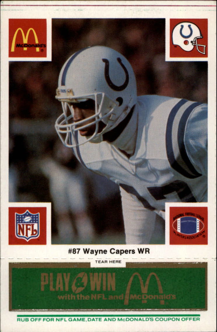 1986 McDonald's Colts Green Tab #87 Wayne Capers DP
