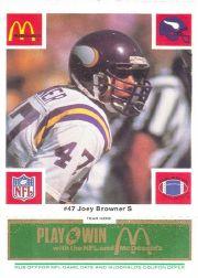 1986 McDonald's Vikings Green Tab #47 Joey Browner DP